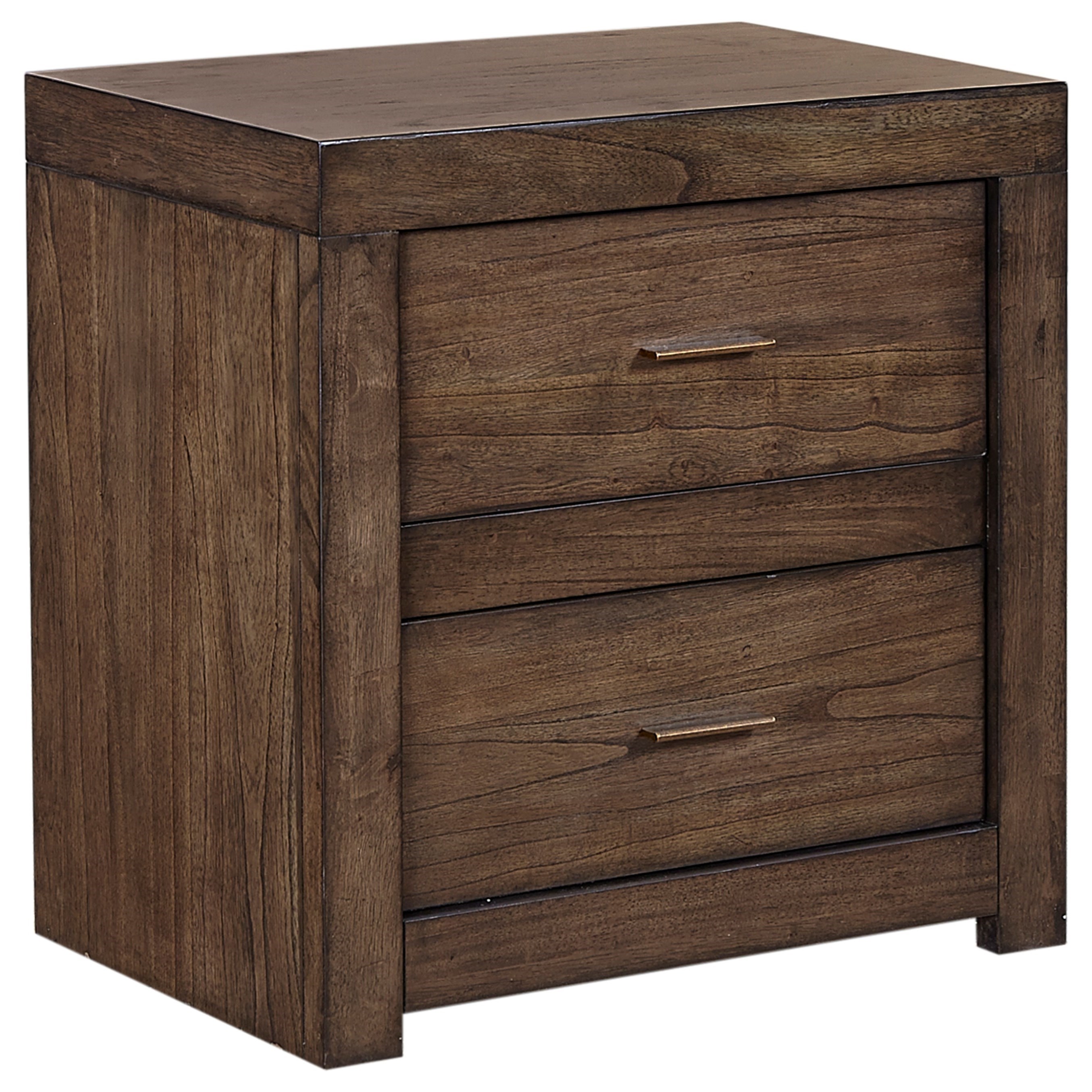 Aspenhome Modern Loft IML450BRN 2 Drawer Nightstand with 2 AC Outlets